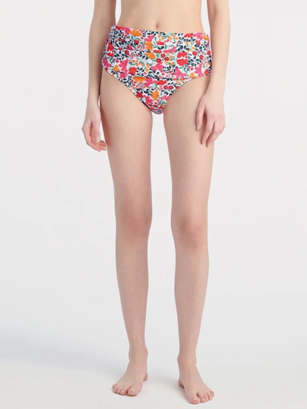 Draper James Pink Floral High-Waist Bikini Bottoms